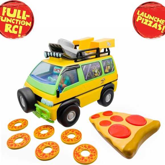 NEW TMNT RC Car Van Remote Control Teenage Mutant Ninja Turtles Toy Pizza Blaste - Picture 1 of 16
